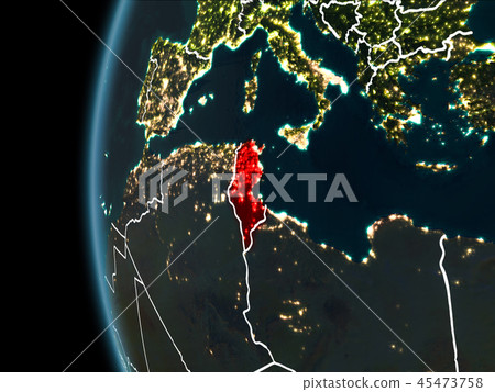 Tunisia from space at night Tunisia from space at night 45473758