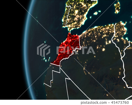Morocco from space at night Morocco from space at night 45473760