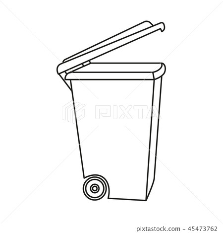 Line art black and white open dumpster 45473762