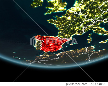 Spain on Earth from space at night Spain on Earth from space at night 45473835