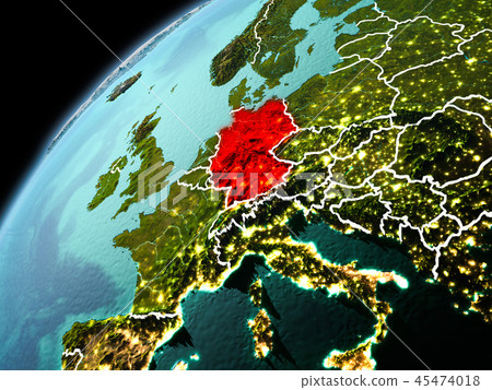Evening view of Germany on Earth 45474018