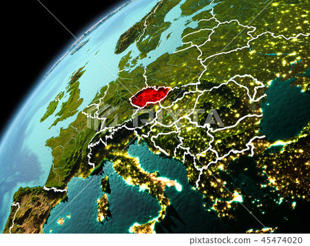 Evening view of Czech republic on Earth 45474020