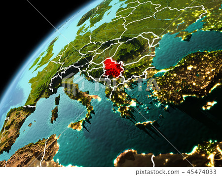 Evening view of Serbia on Earth Evening view of Serbia on Earth 45474033