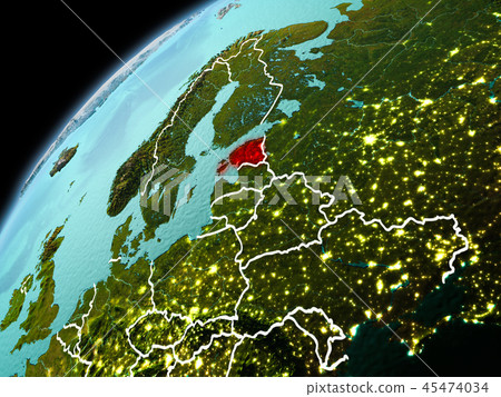 Evening view of Estonia on Earth Evening view of Estonia on Earth 45474034