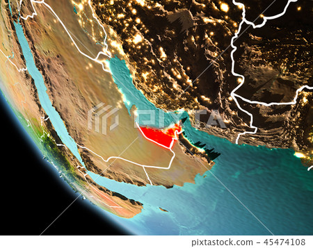 United Arab Emirates at night on Earth United Arab Emirates at night on Earth 45474108
