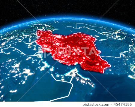 Iran from space at night Iran from space at night 45474196