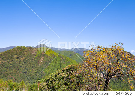 I look at the Kanashi mountain range from Kumano Kodo 45474500