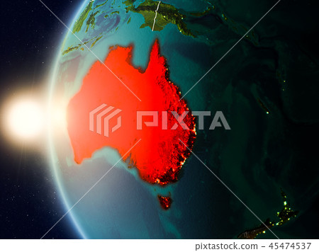 Sunset above Australia from space 45474537