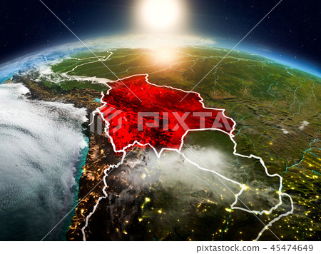 Bolivia in sunrise from orbit Bolivia in sunrise from orbit 45474649