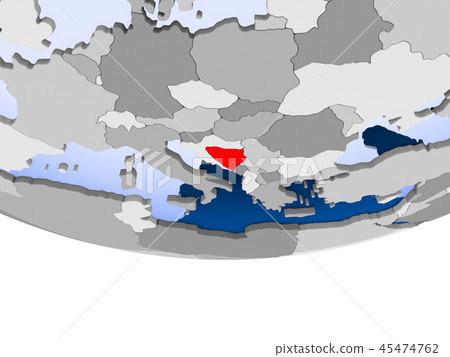 Bosnia and Herzegovina on globe 45474762