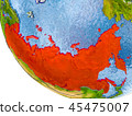 Russia on globe 45475007