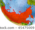 Russia on globe 45475009