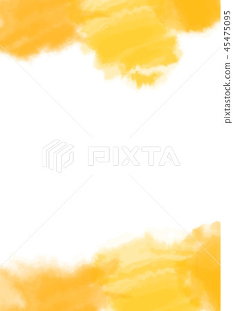Yellow texture, abstract hand painted watercolor background with gap in between. Copyspace. Vector 45475095