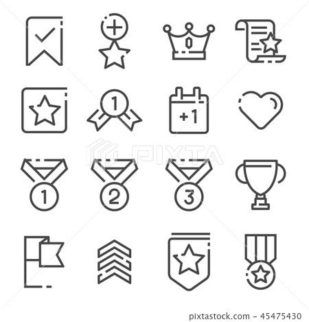 Votes and Rewards line icons vector illustration 45475430