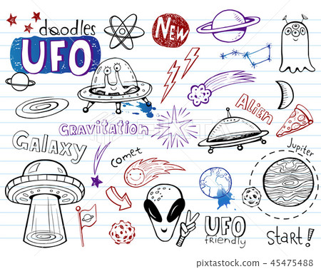 Vetores de Alien Doodle Desenho e mais imagens de 2015 - 2015