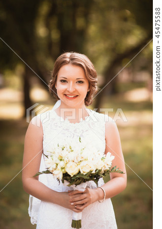 portrait of a young bride on the background portrait of a young bride on the background 45475588