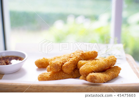 Soft focus on Fried Chicken Crispy Stick Soft focus on Fried Chicken Crispy Stick 45475603