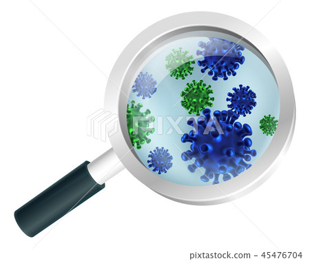 Bacteria or Virus Under A Magnifying Glass 45476704