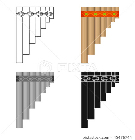 Mexican pan flute icon in cartoon style isolated on white background. Mexico country symbol stock 45476744