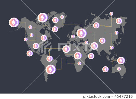 Ethereum cryptocurrency all around the world Ethereum cryptocurrency all around the world 45477216