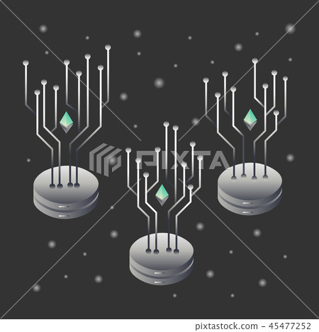 Ethereum cryptocurrency digital network concept 45477252