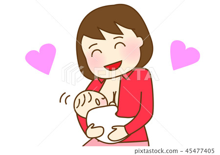 Happy mom feeding baby Happy mom feeding baby 45477405