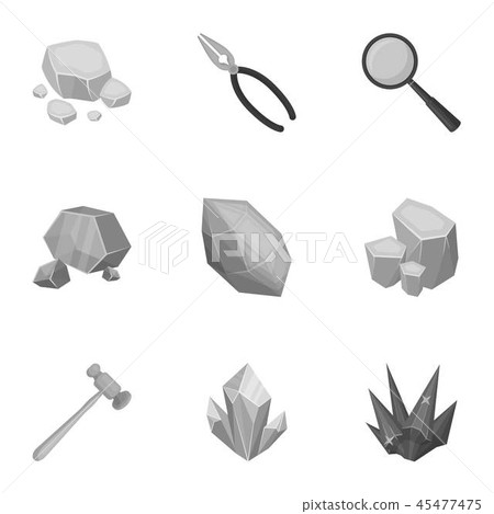 A set of jewelry, crystals, minerals and expensive metals. The jeweler inspects the ornaments A set of jewelry, crystals, minerals and expensive metals. The jeweler inspects the ornaments 45477475