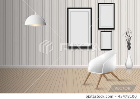 Living room interior design and decorative, Vector 45478100