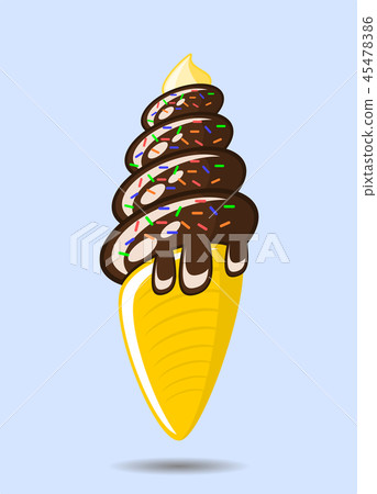 Vector illustration of chocolate ice cream cone Vector illustration of chocolate ice cream cone 45478386