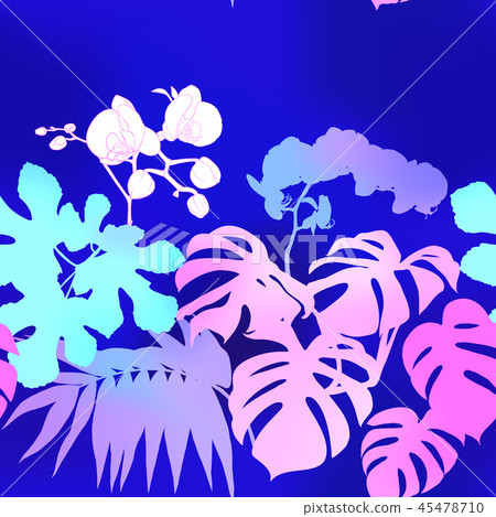 Seamless pattern, background. with tropical plants 45478710