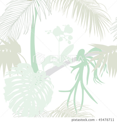 Seamless pattern, background. with tropical plants 45478711