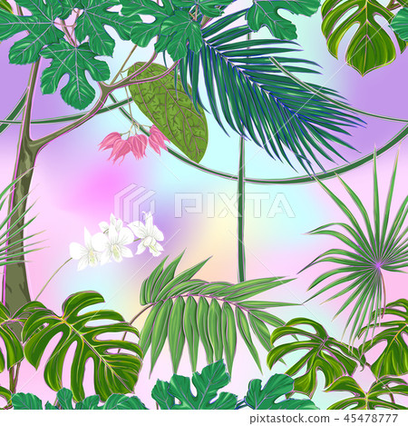 Seamless pattern, background. with tropical plants Seamless pattern, background. with tropical plants 45478777