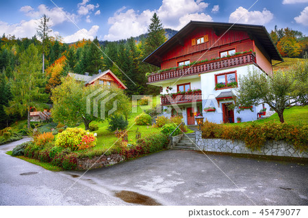 Brauhof village on the lake Grundlsee. 45479077