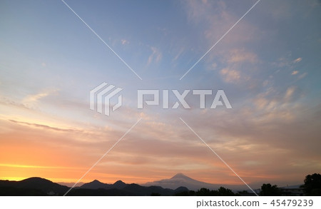 背景材料富士山日落天空 背景材料富士山日落天空 45479239