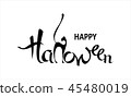 Happy Halloween banner on a white background 45480019