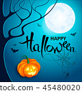 Halloween with web, spider and bats 45480020