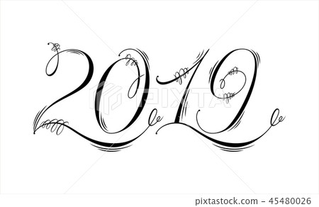 2019 hand written flourishing lettering 2019 hand written flourishing lettering 45480026