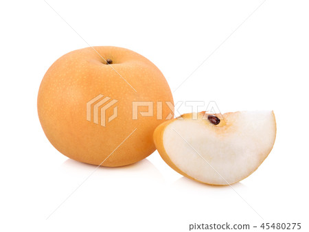 whole and portion cut snow pear or Fengsui pear whole and portion cut snow pear or Fengsui pear 45480275