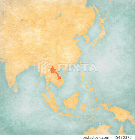 Map of East Asia - Laos Map of East Asia - Laos 45480373