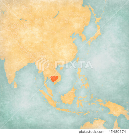 Map of East Asia - Cambodia Map of East Asia - Cambodia 45480374