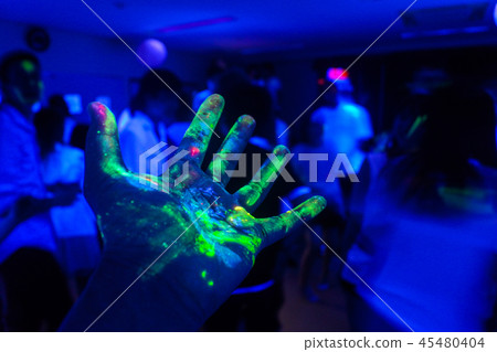 Image of hand covered with ink Image of hand covered with ink 45480404