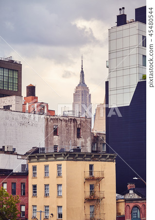Vintage toned picture of the New York City. Vintage toned picture of the New York City. 45480544