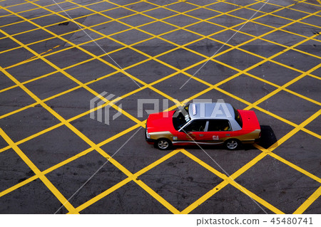 Crossroads and taxis in Hong Kong Crossroads and taxis in Hong Kong 45480741