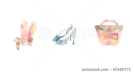 綠松石藍色和粉紅色時尚配飾 45480775