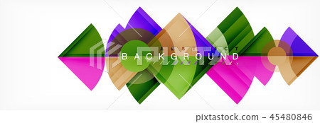 Triangles and circle geometric background 45480846