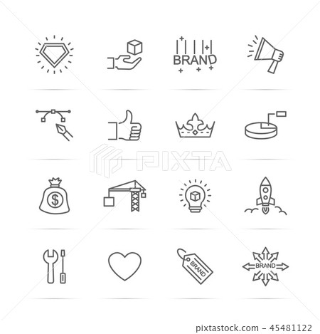 brand building vector line icons brand building vector line icons 45481122