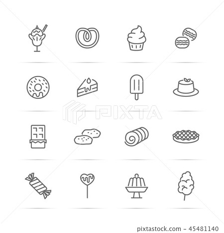 dessert vector line icons dessert vector line icons 45481140