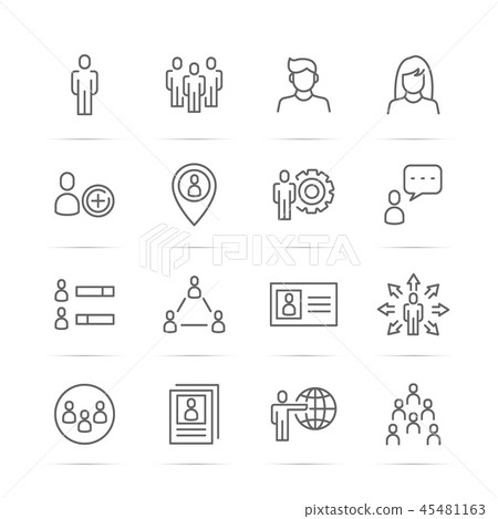 people vector line icons 45481163