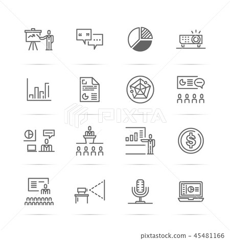 presentation vetor line icons 45481166