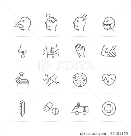 sickness and illness vector line icons 45481179